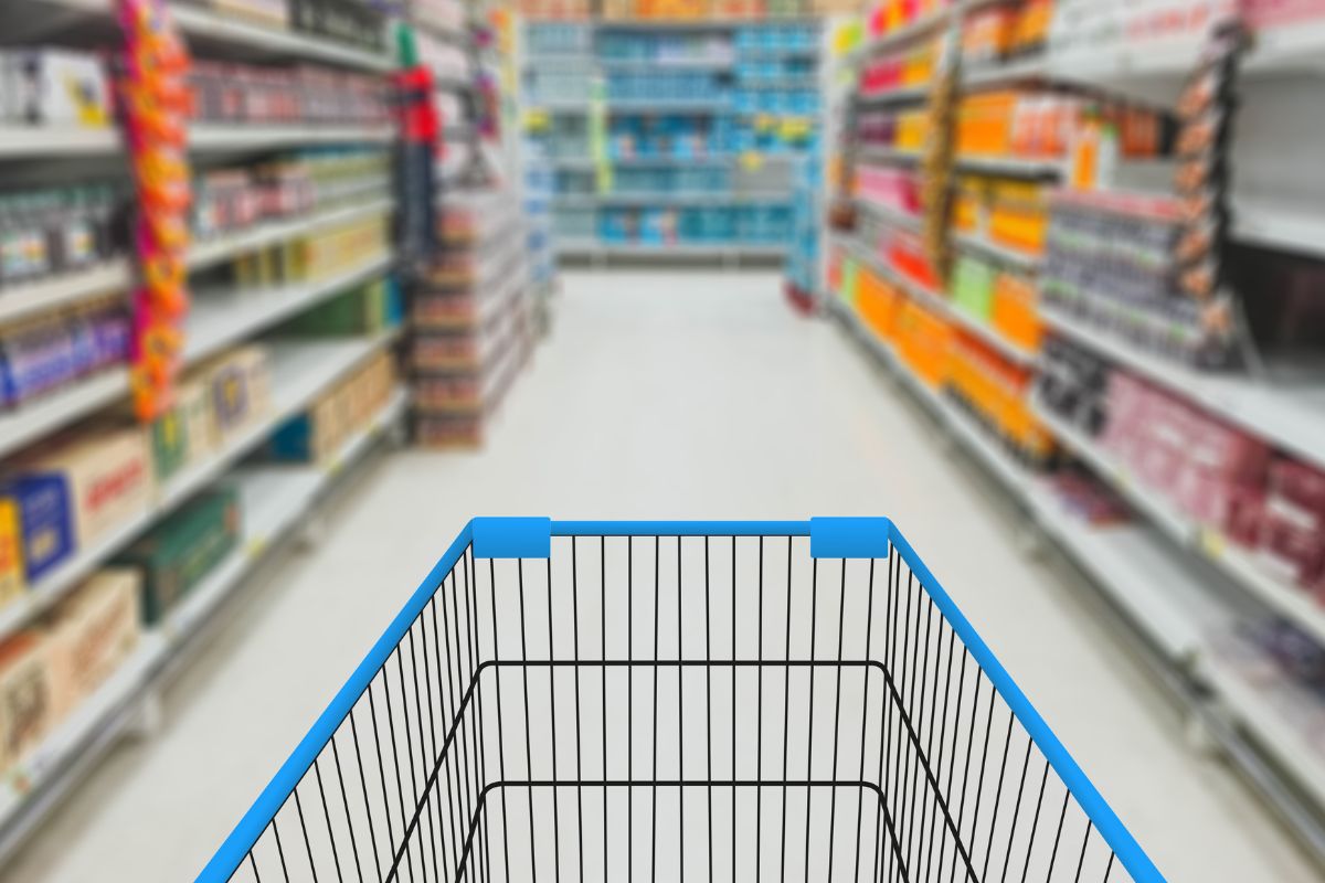 The photo shows a cart at the store.