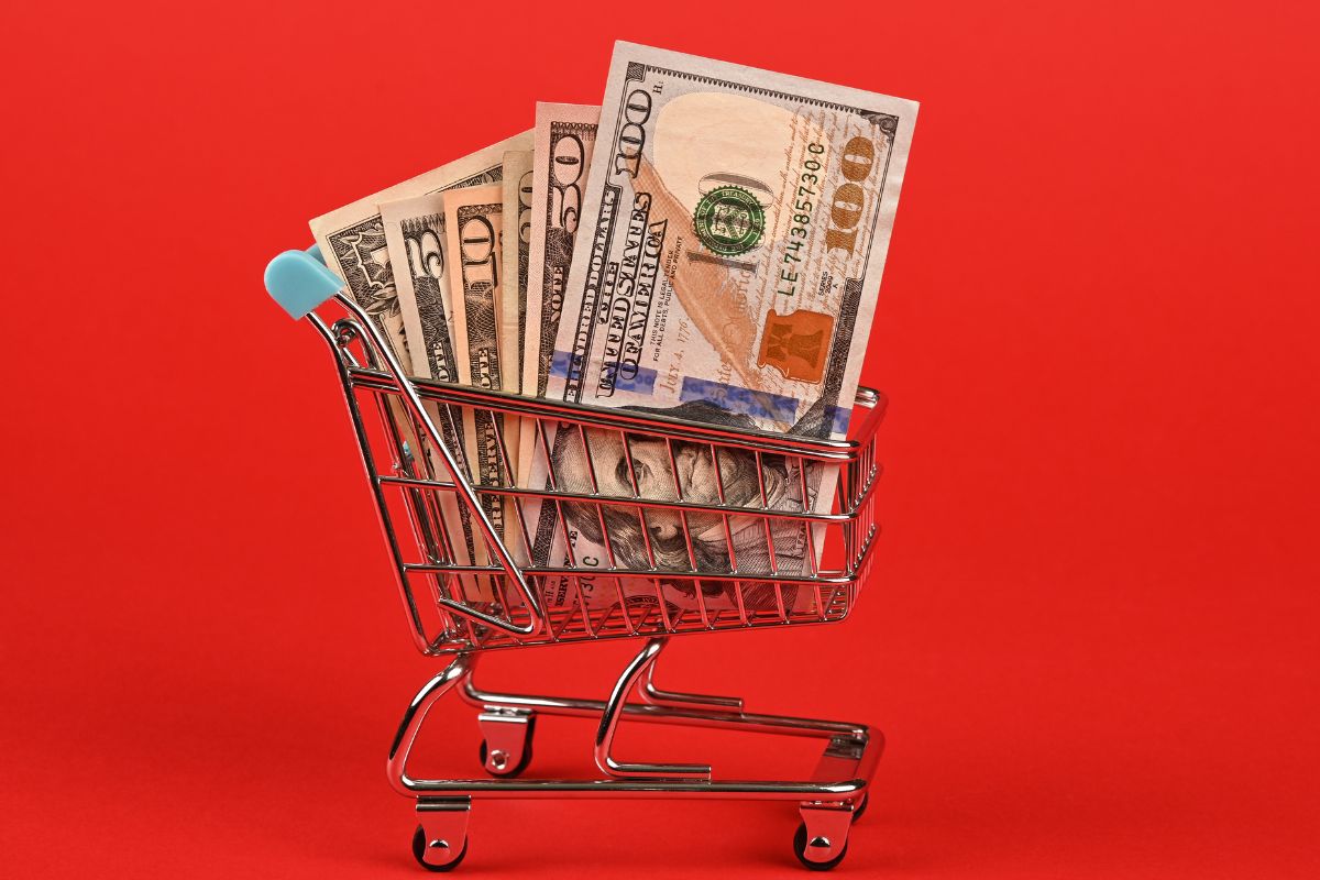 The picture is about setting a grocery spending limit.