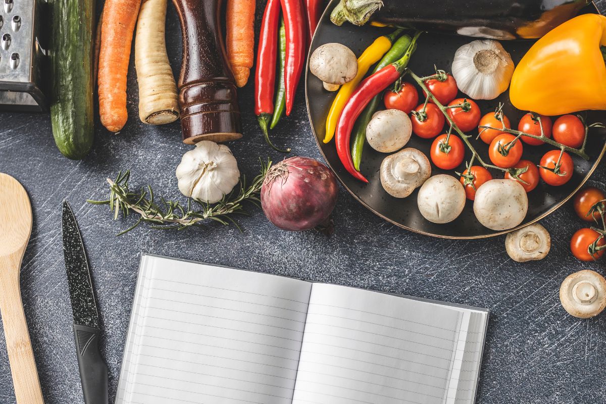 The photo shows different kinds of recipes.