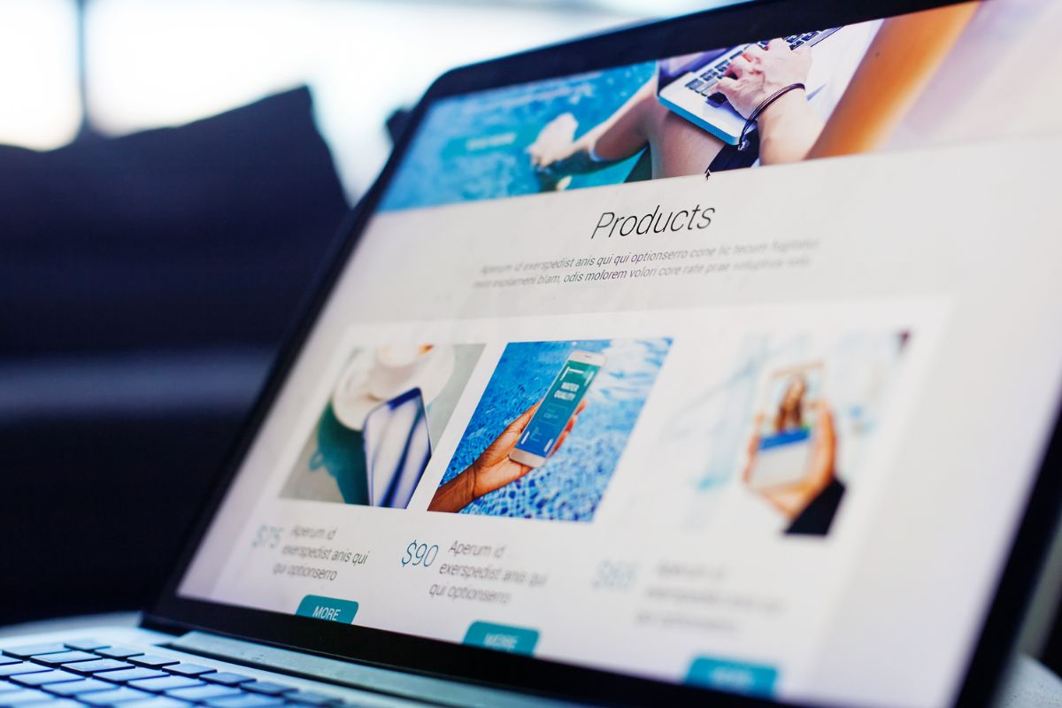 The picture shows a laptop to test a website for money.