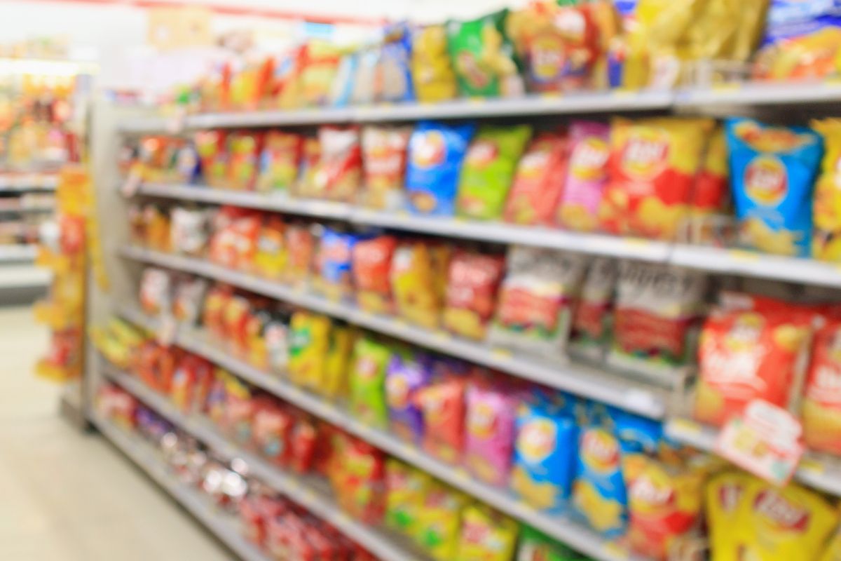 The picture is about junk food displays.