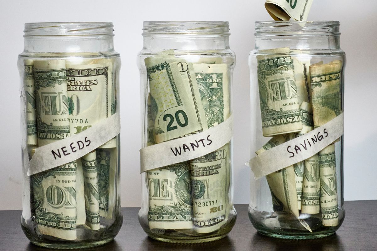 A picture of multiple money jars.