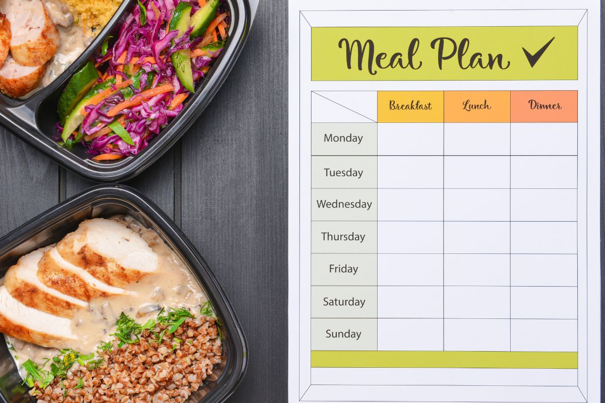 A picture of a meal plan.