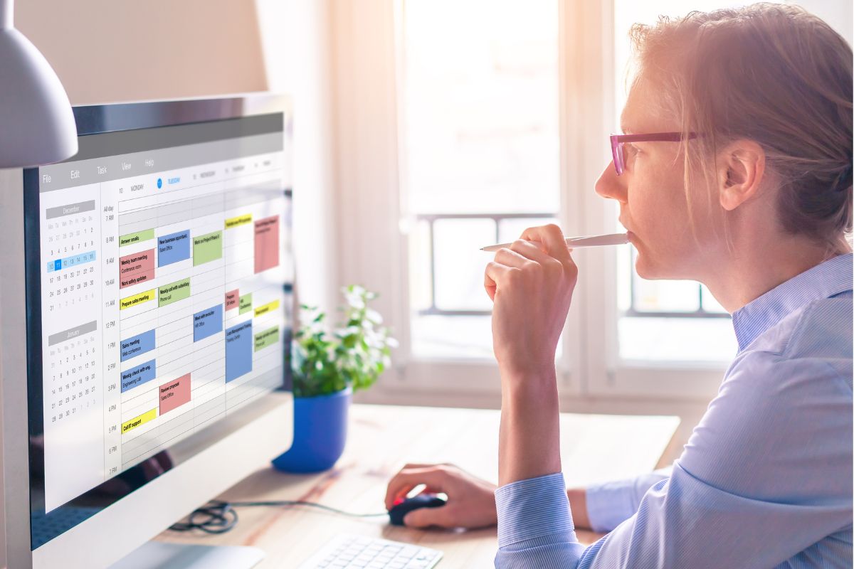 A picture of a woman in her schedule.