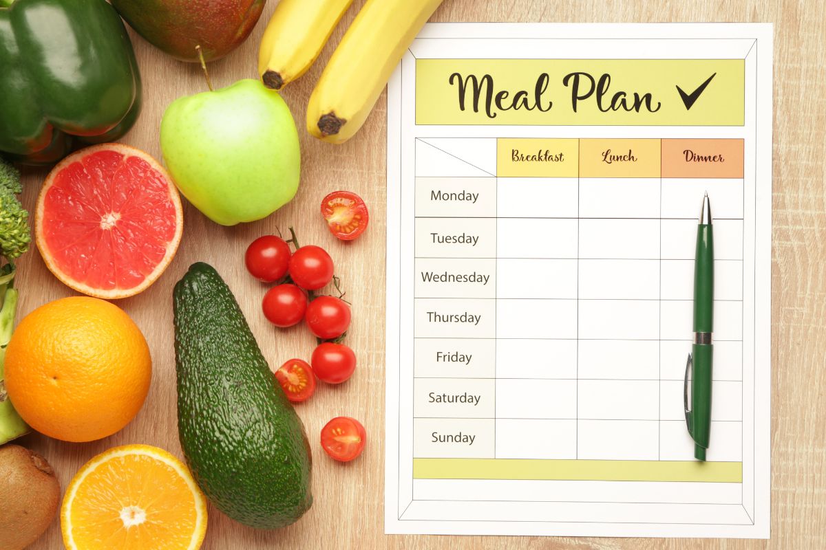 A picture of a meal plan.