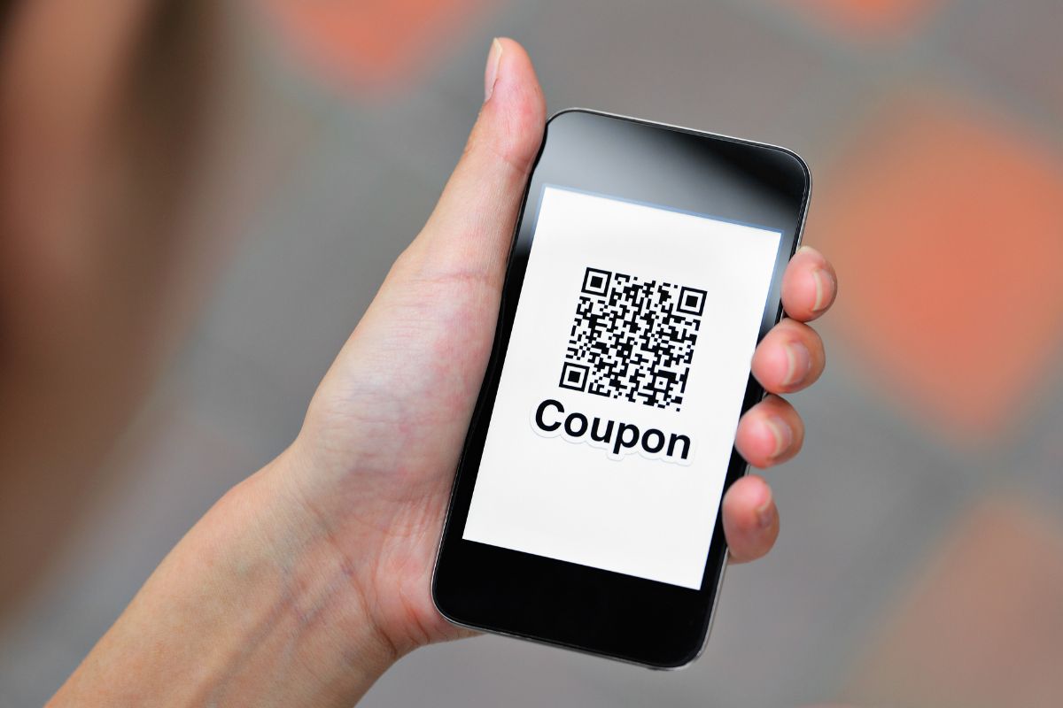 A picture of a coupon in phone.
