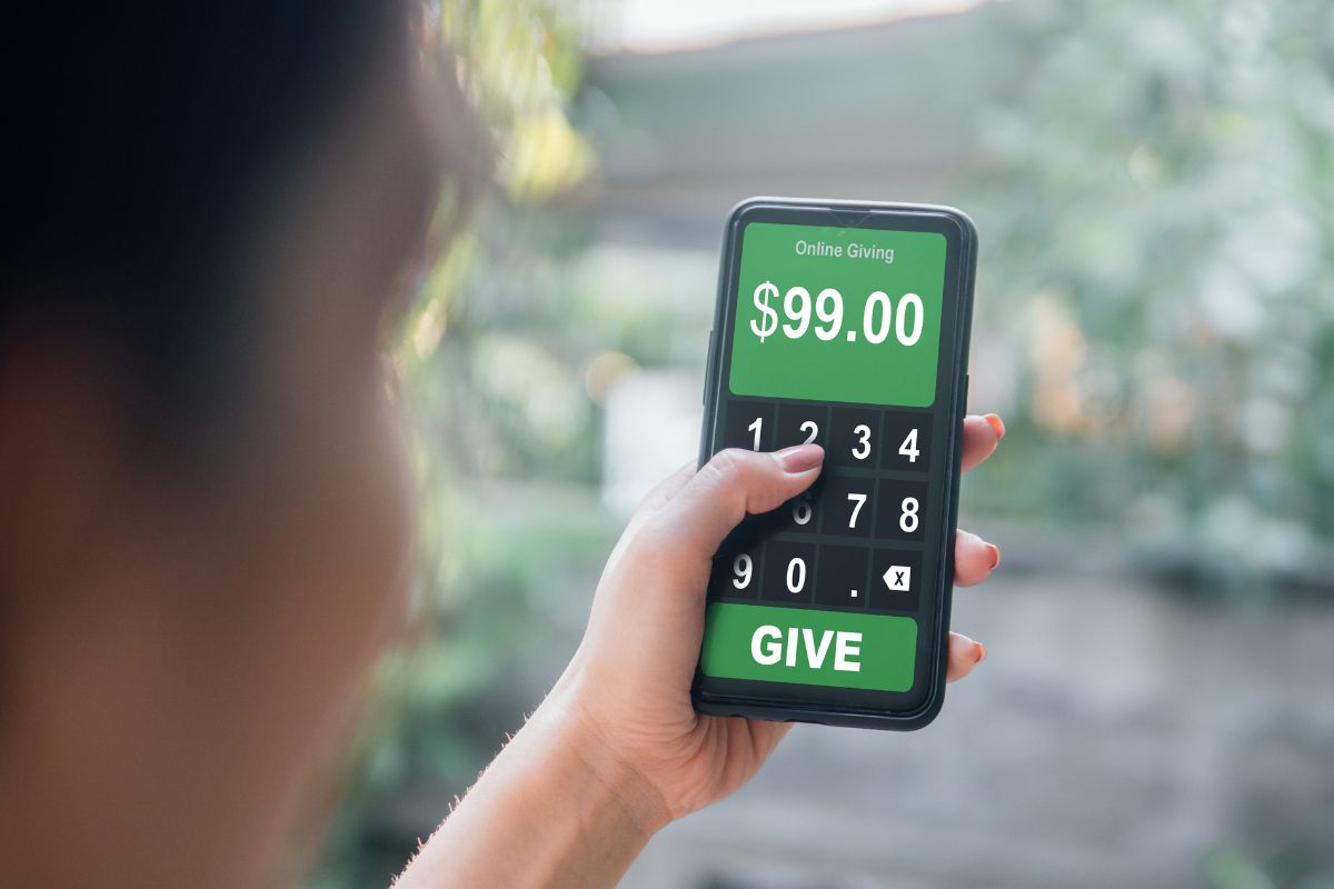 A picture of someone lending online.