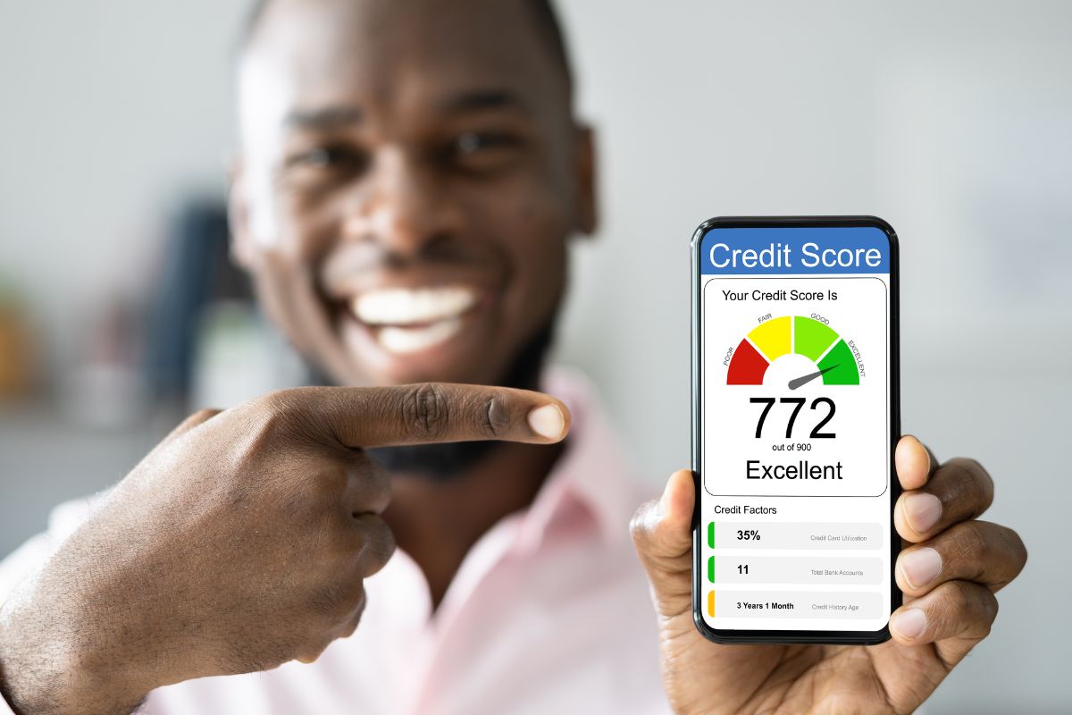 A picture of a man with a good credit score.