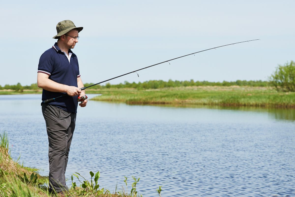 A picture of someone fishing.