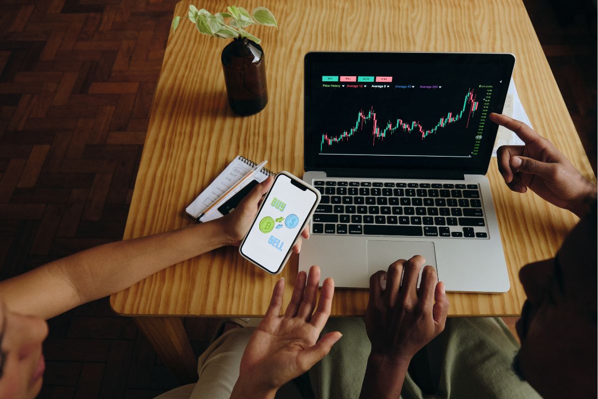 A picture of rising stocks.