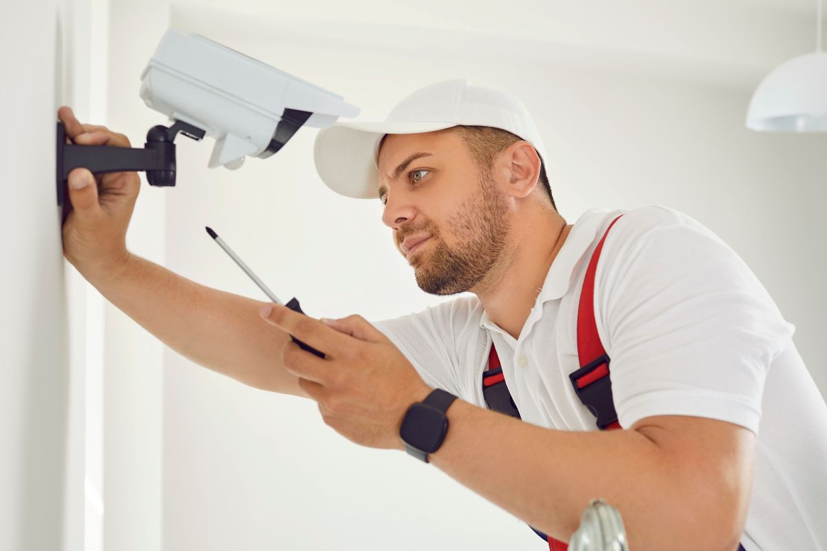 A picture of a Security System Installer.