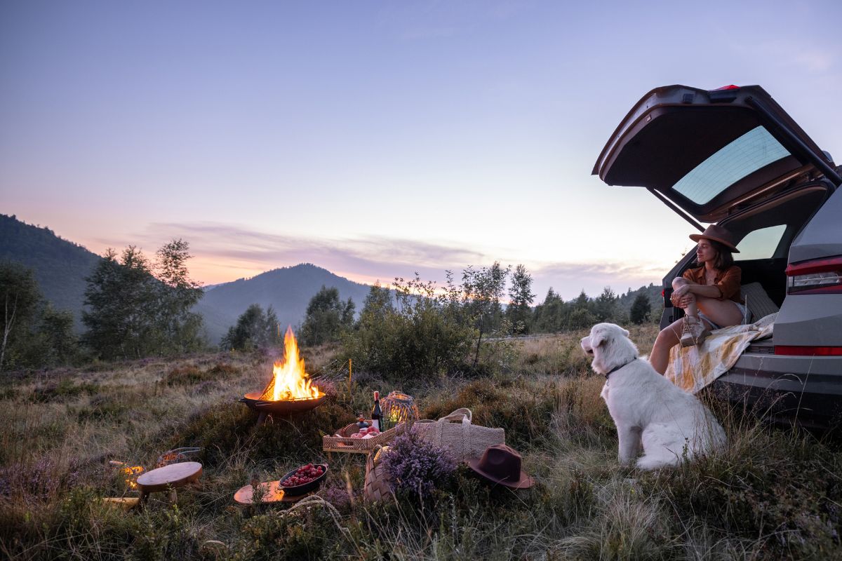 A picture of someone camping.