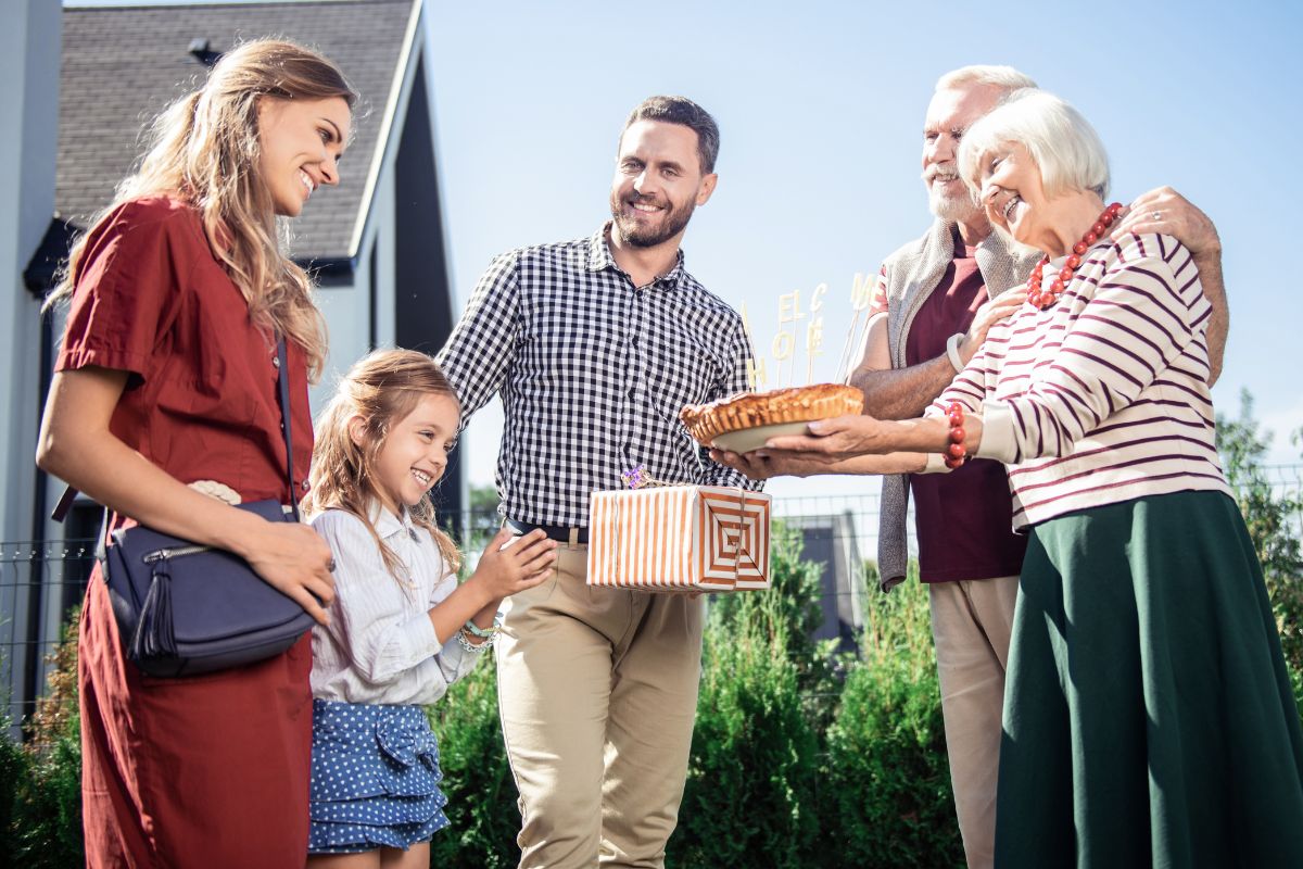 A picture of a family get-together. 