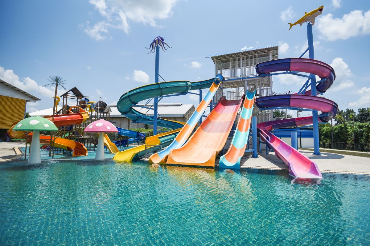 A picture of a water park. 