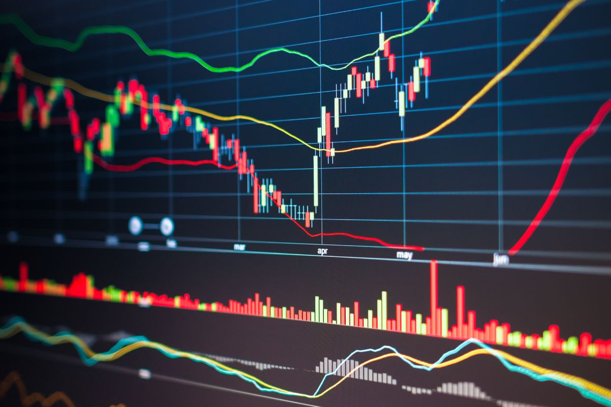 A picture of stocks rising.
