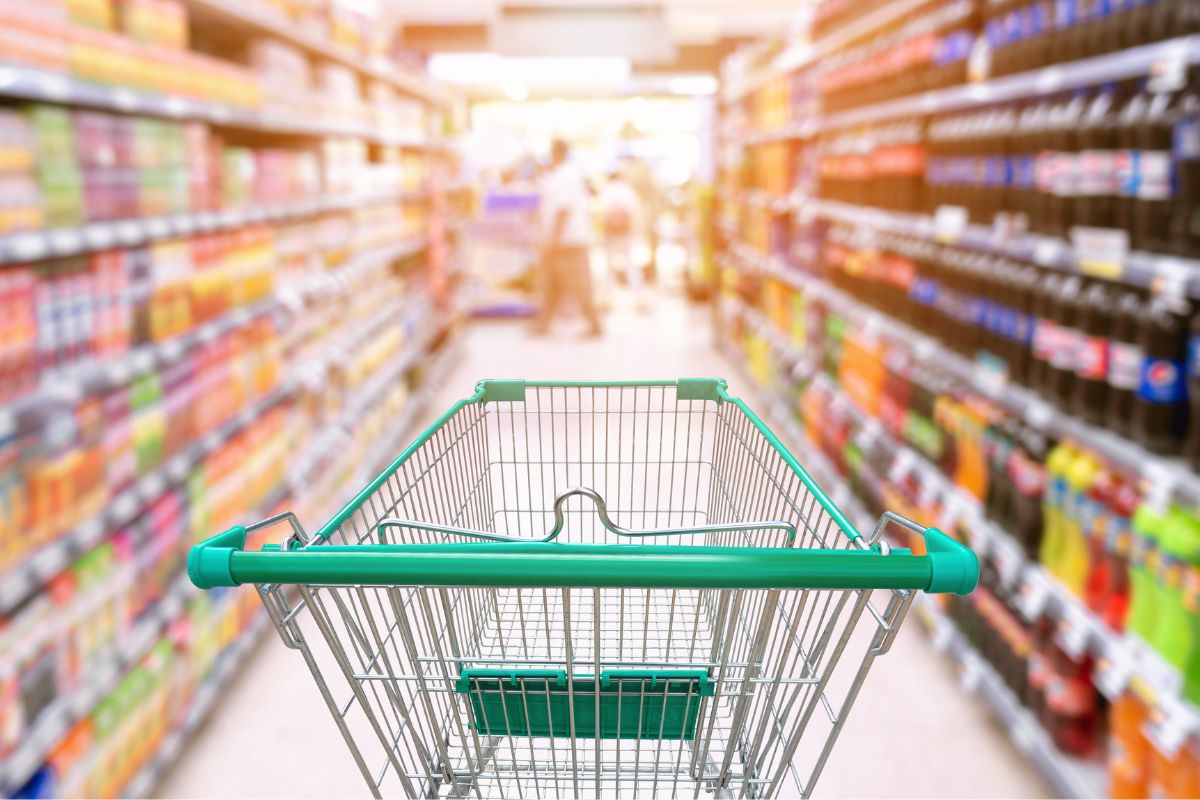The photo shows a cart to avoid impulse buys.