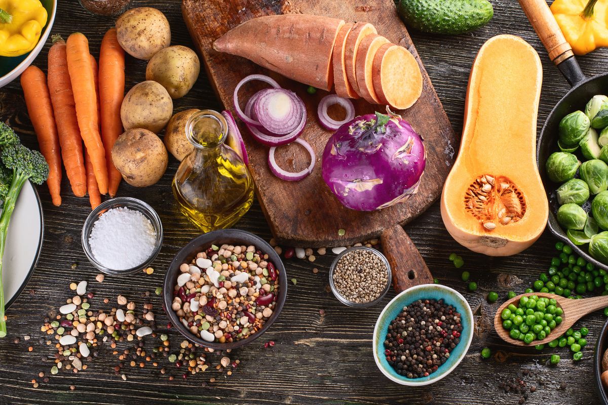 The photo shows cheaper ingredients on the table.