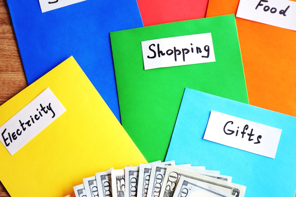 Photo of cash envelopes for budgeting.