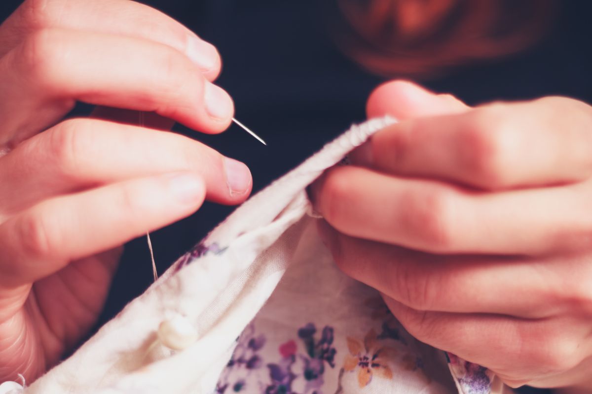 The image shows mending fabric.