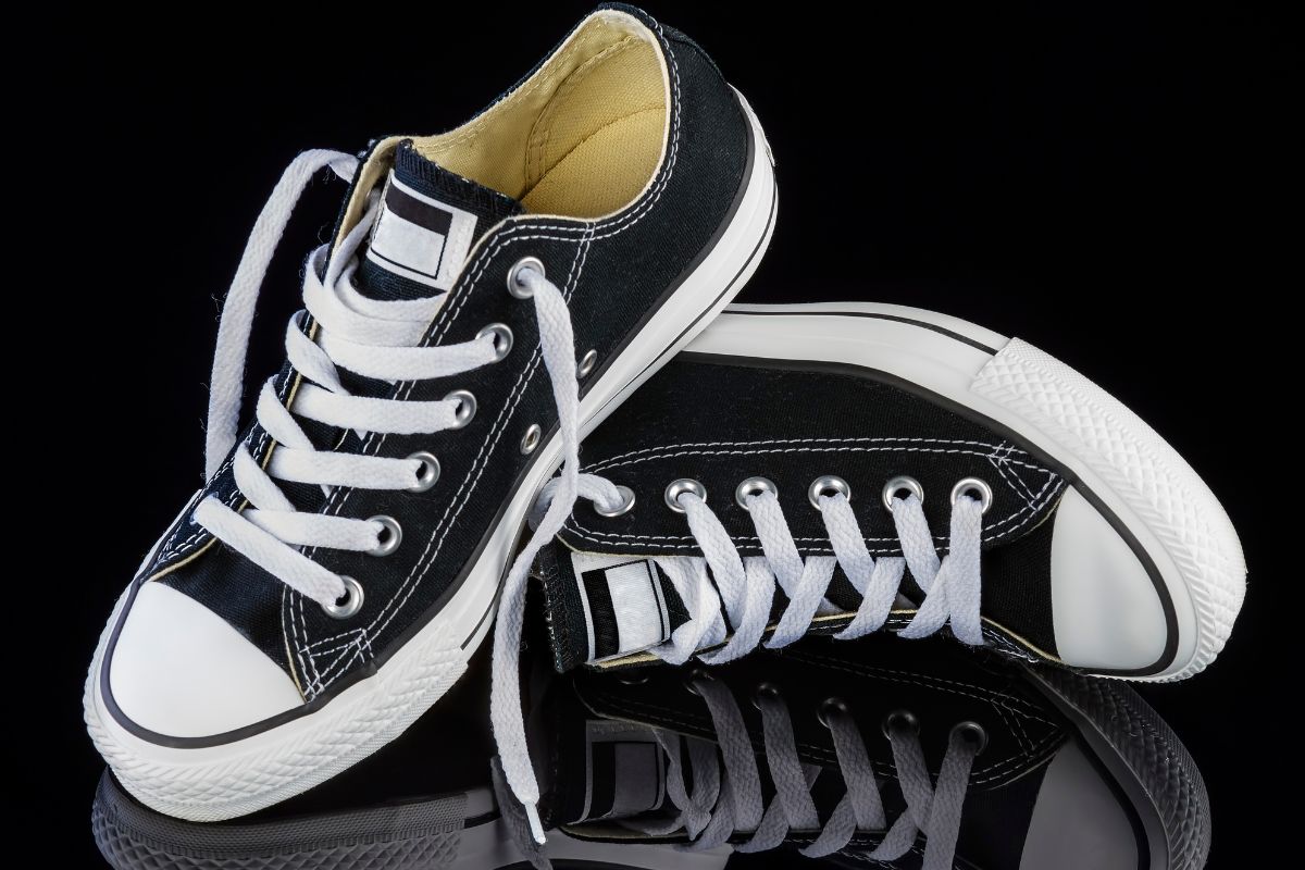 The photo shows a pair of high-demand sneakers.