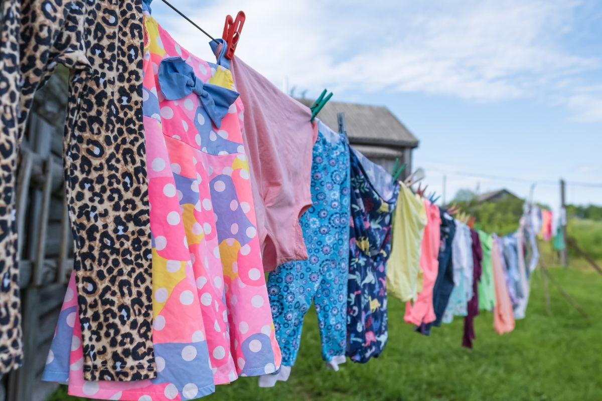 A picture of line dried clothes.