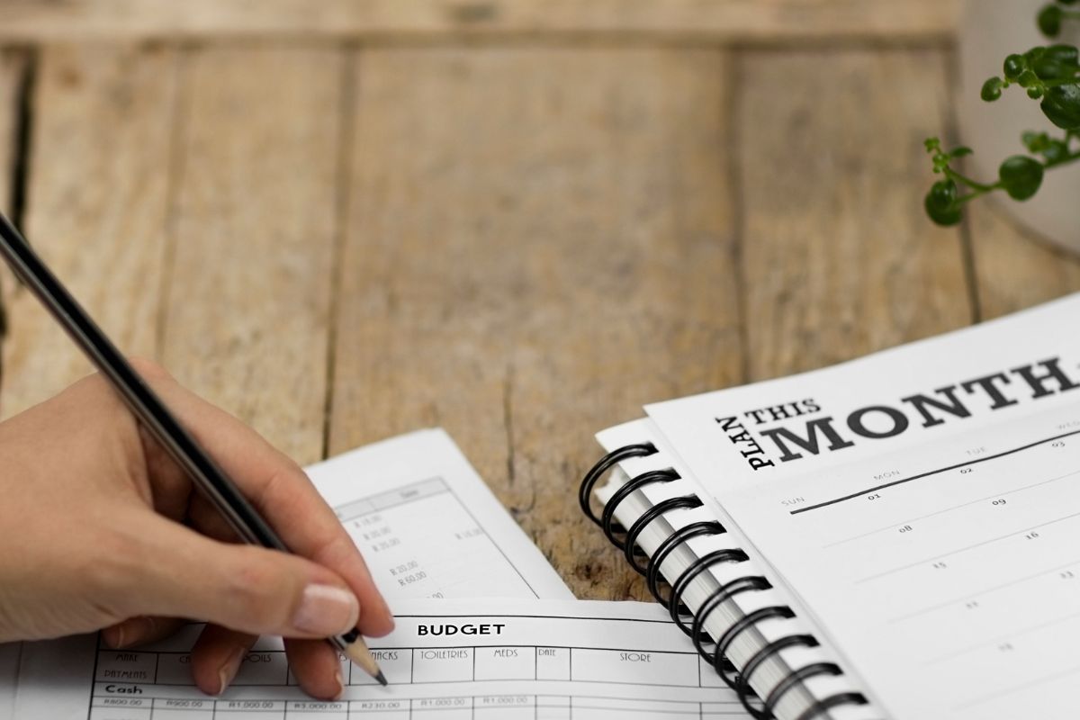 A picture of someone making a plan.
