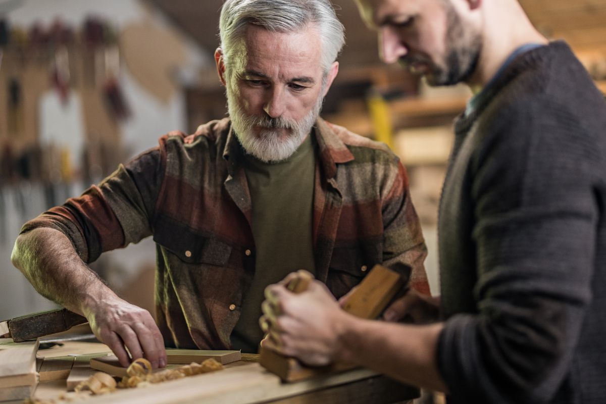 A picture of people working. 