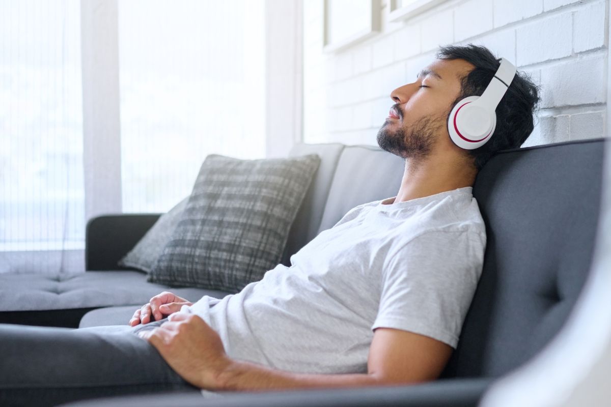 A picture of someone sleeping. 