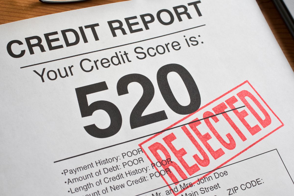 A picture of a low credit score. 