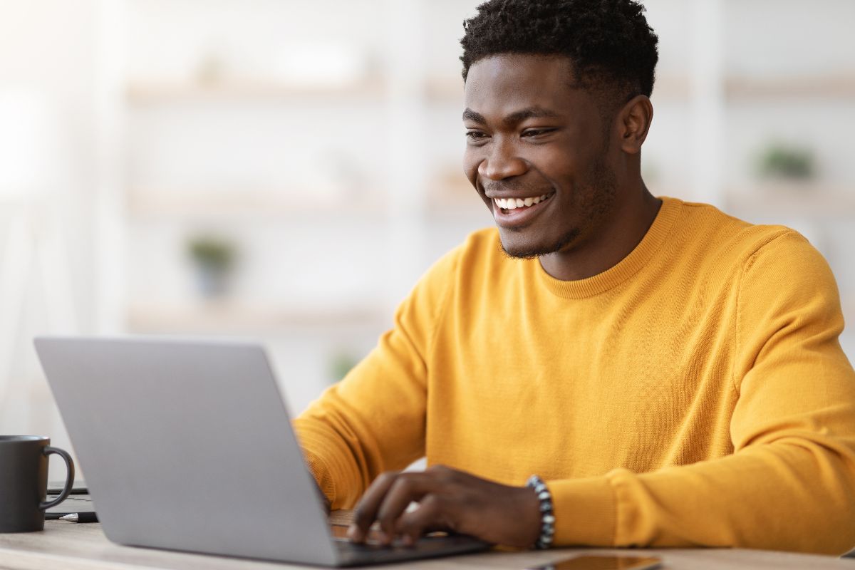 A picture of someone happy.