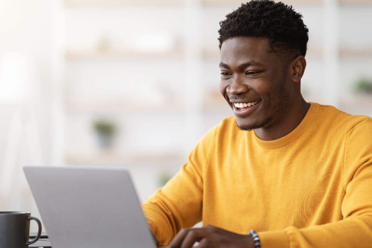 A picture of someone smiling. 