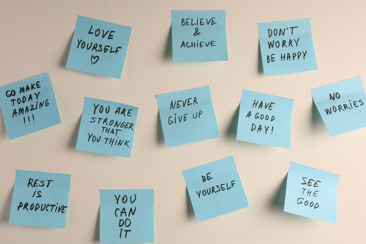 A picture of positive affirmations. 