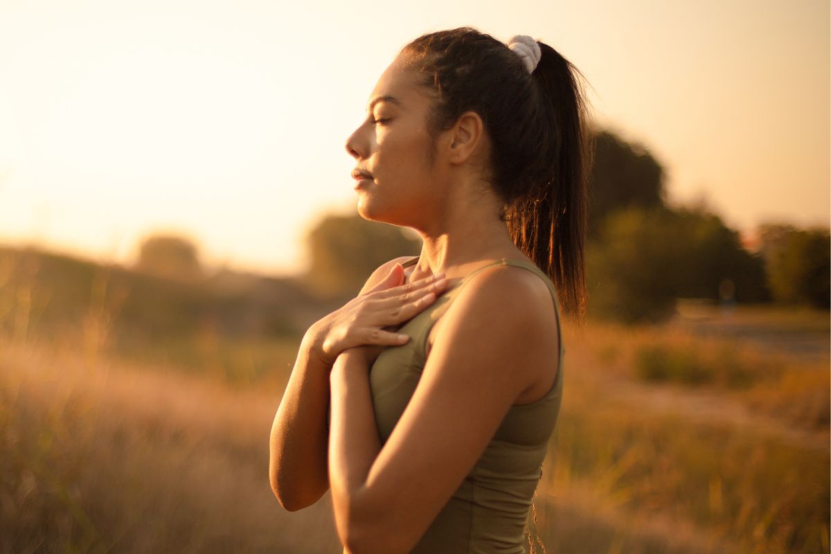 A picture of someone breathing.