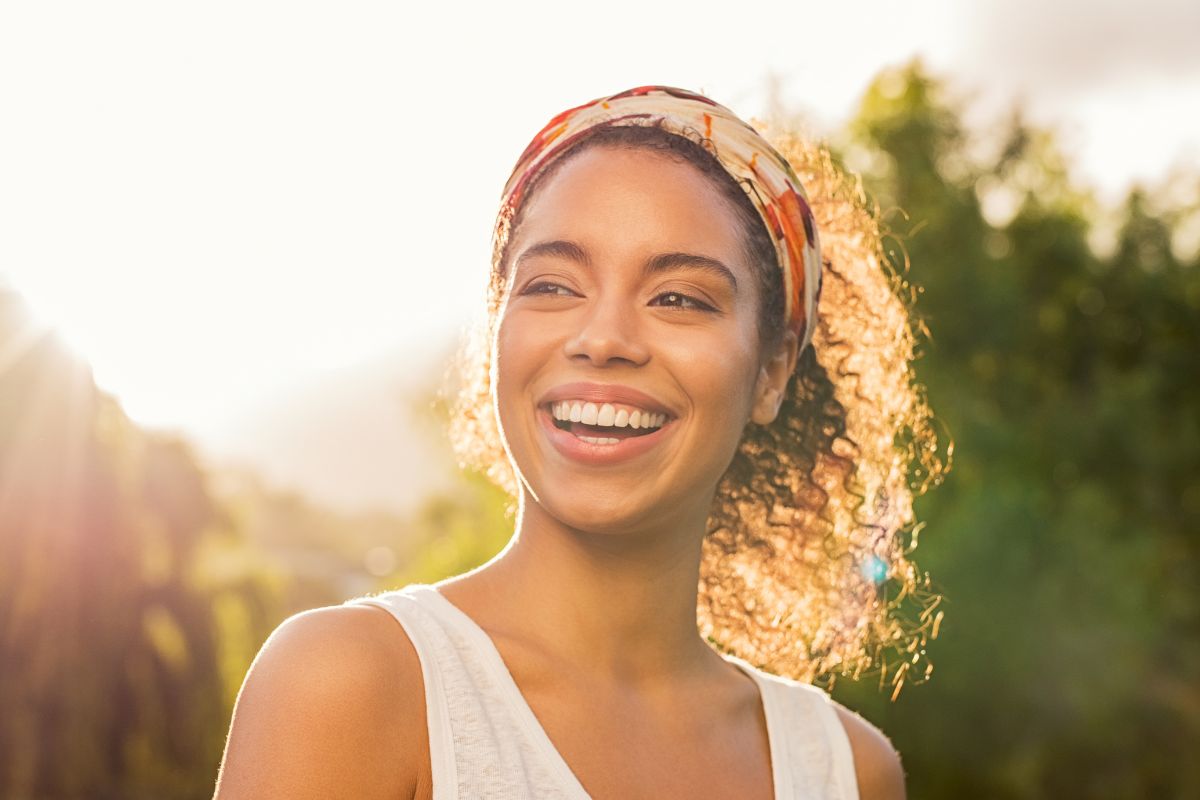 A picture of someone smiling. 