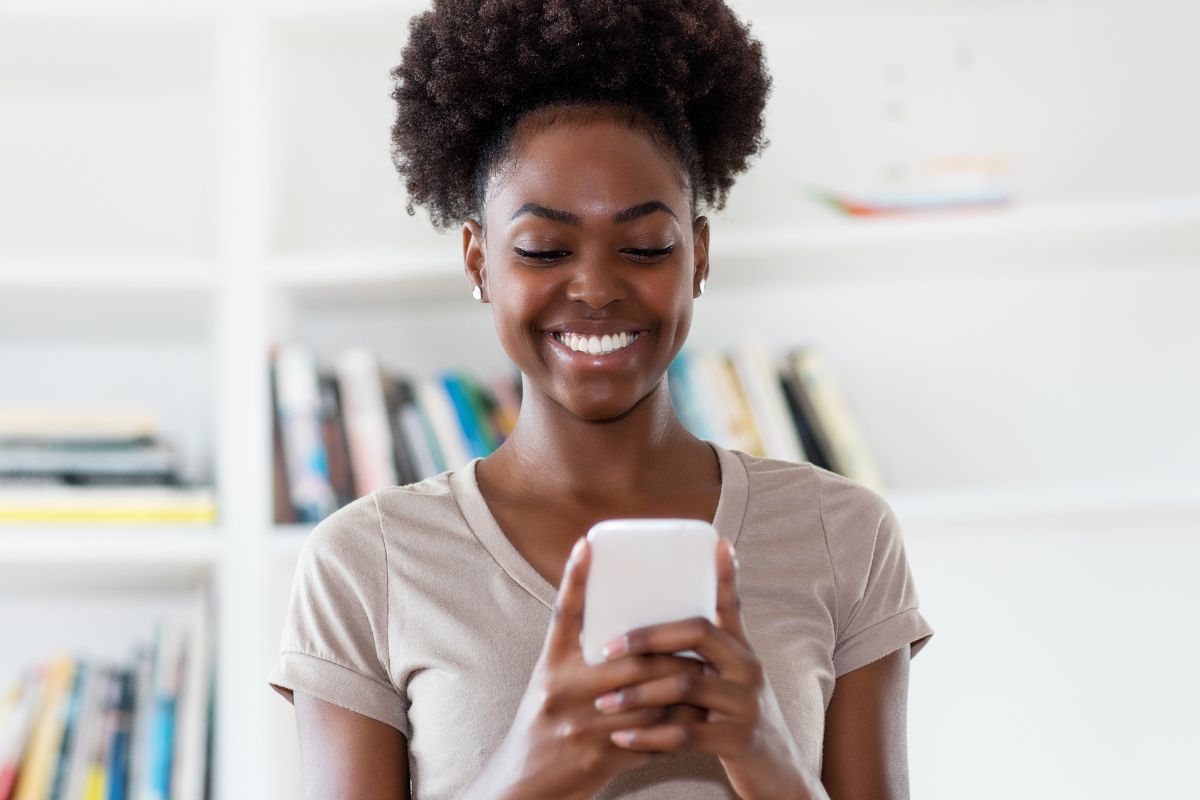 A picture of someone smiling. 