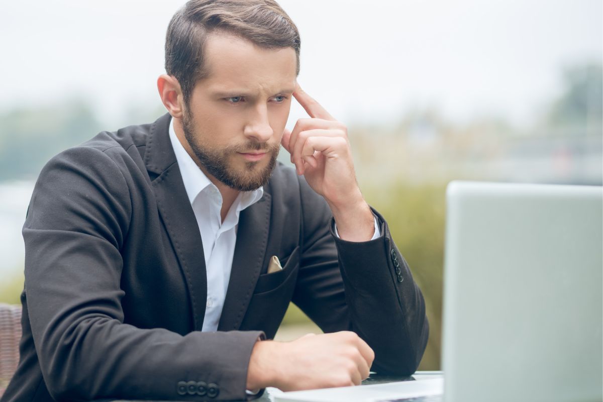 A picture of someone thinking. 