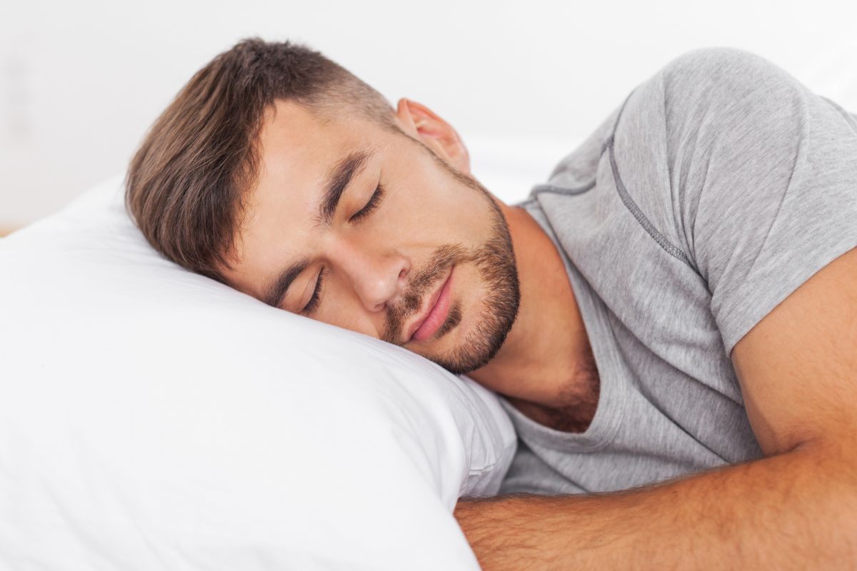 A picture of someone sleeping soundly. 