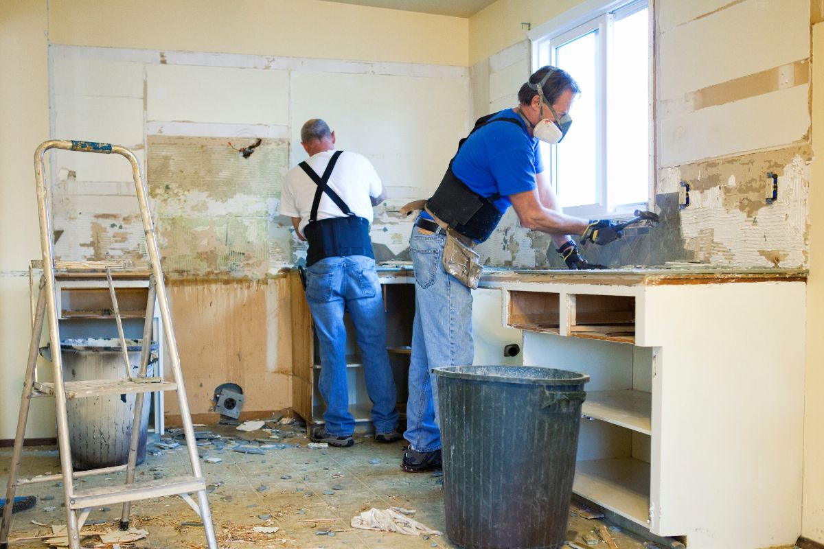 A picture of a house renovation. 