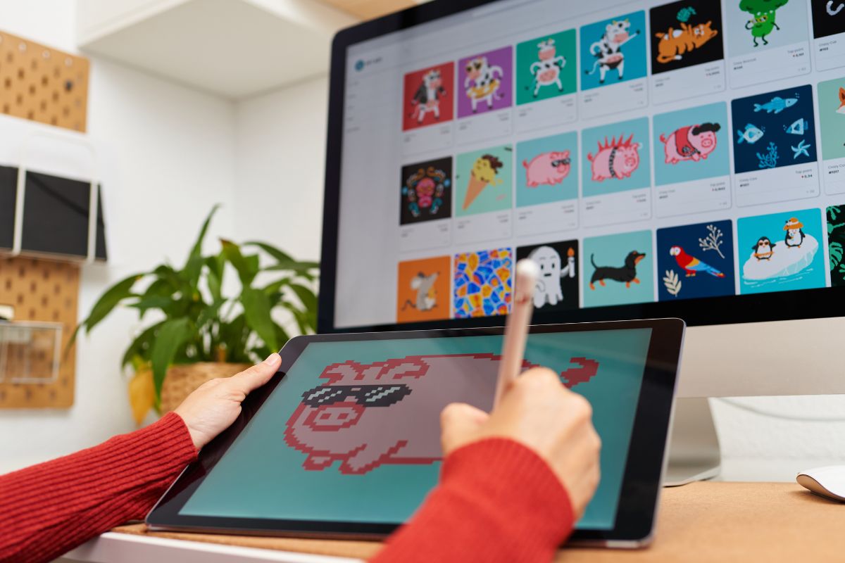 A picture of someone creating digital art.