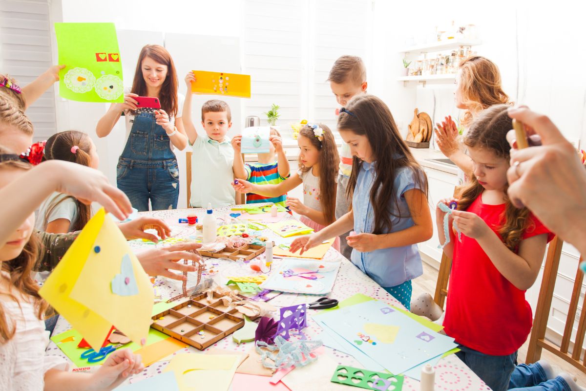 A picture of a kids' workshop. 