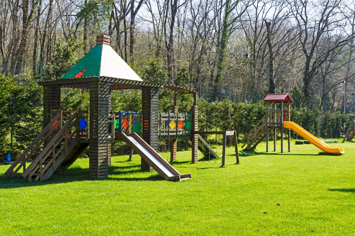 A picture of a children's playground. 