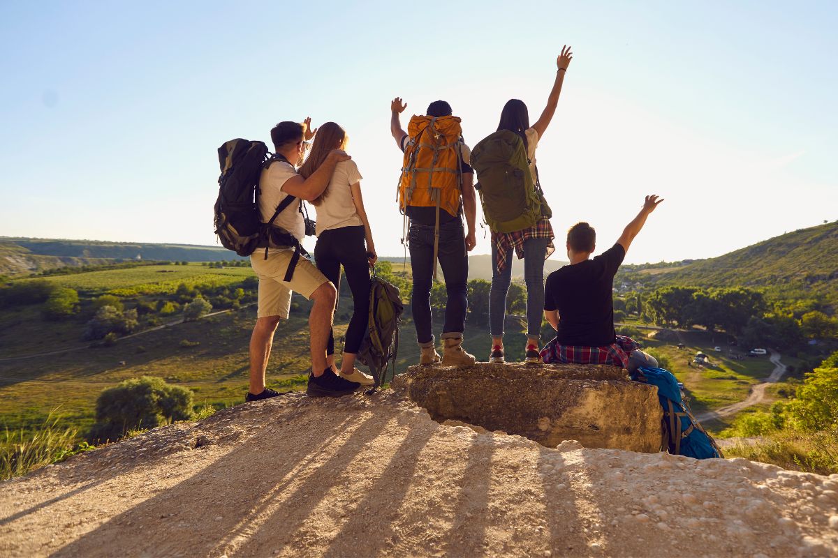 A picture of families having fun. 