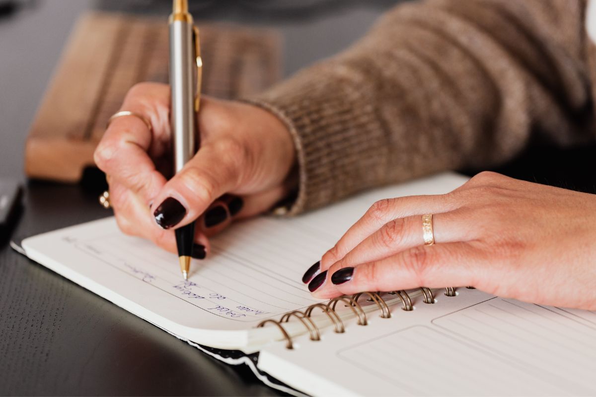 Image of writing in a journal.