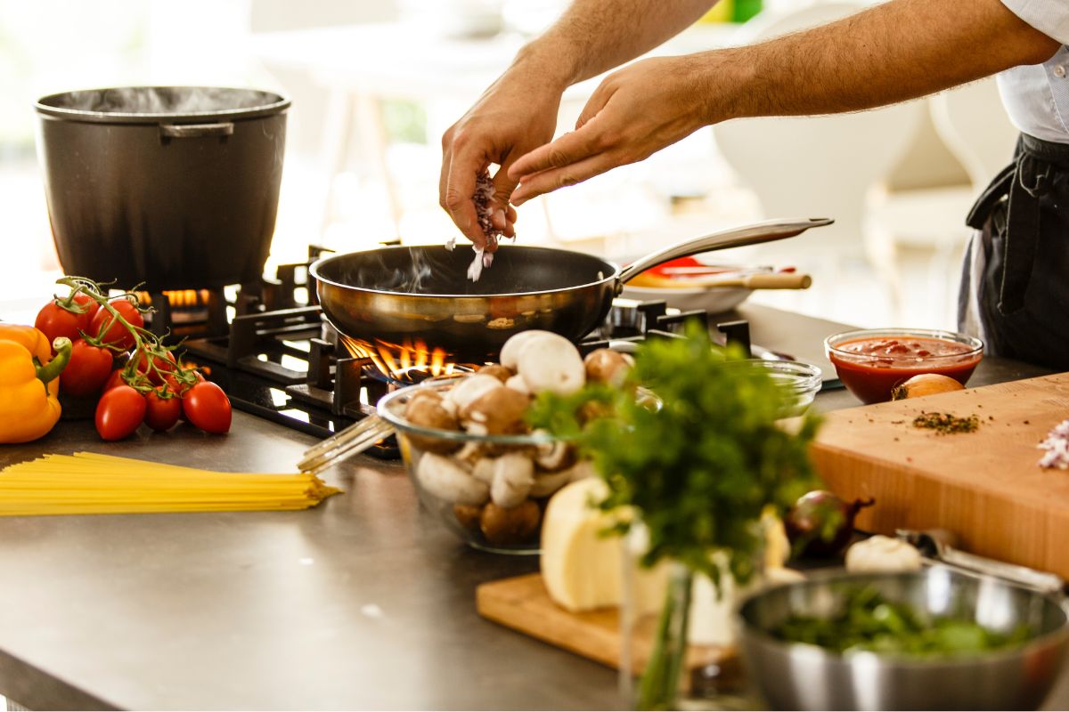 Image of cooking something healthy.