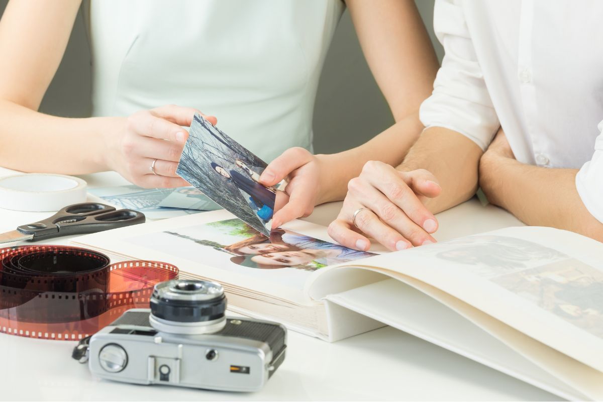 Image of creating a photo album. 