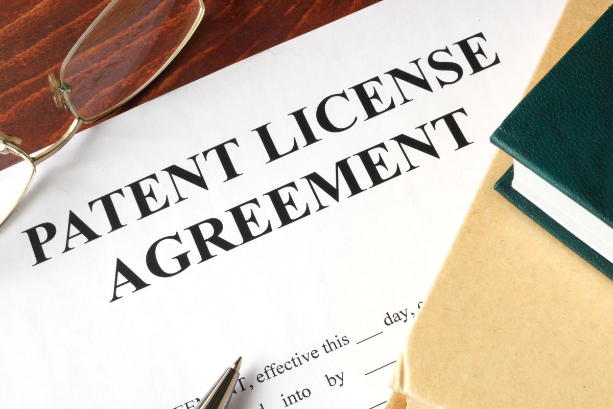 A picture of a patent licensure paper. 