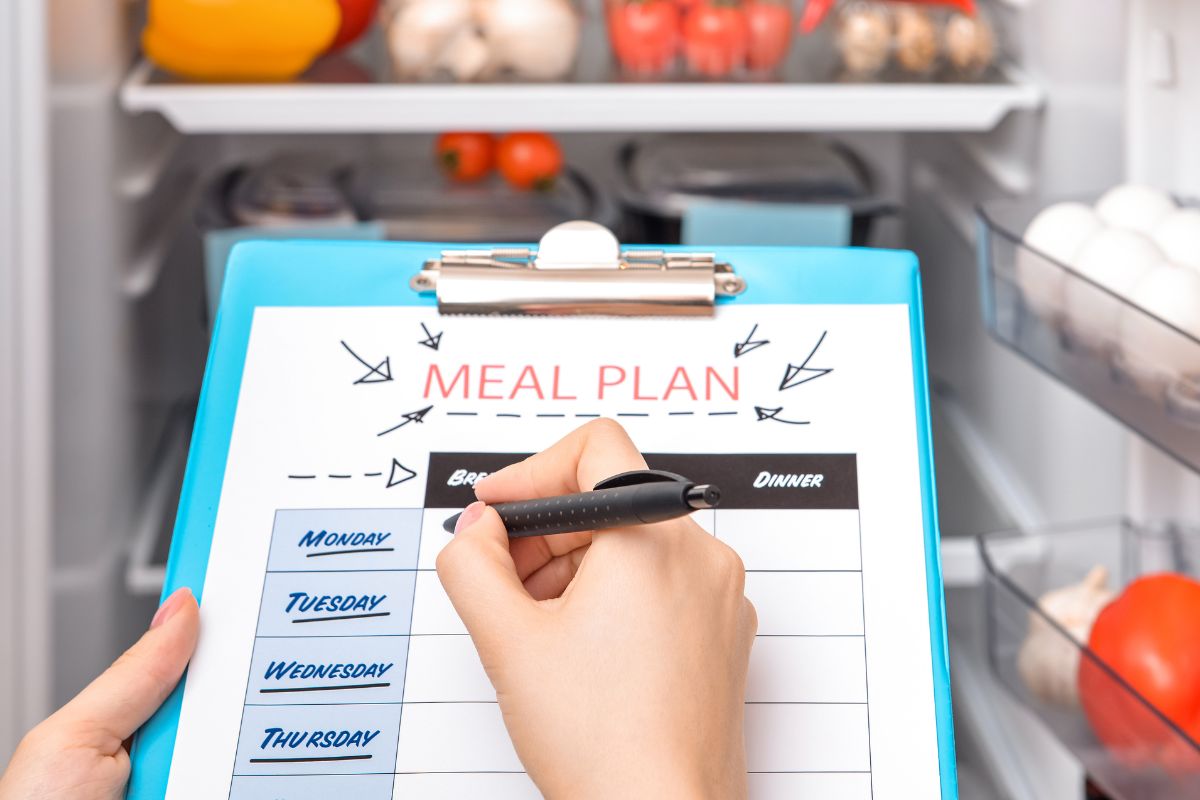 A picture of a meal plan. 