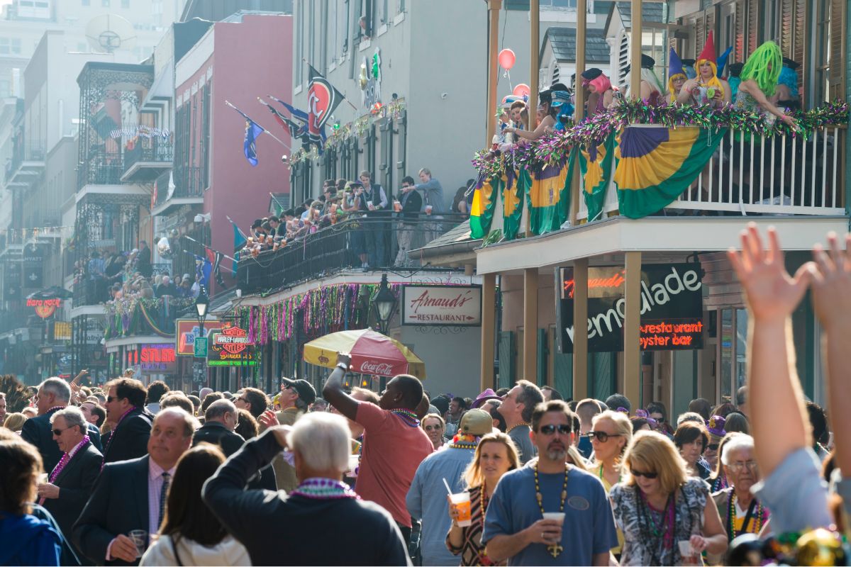A picture of a busy festival. 