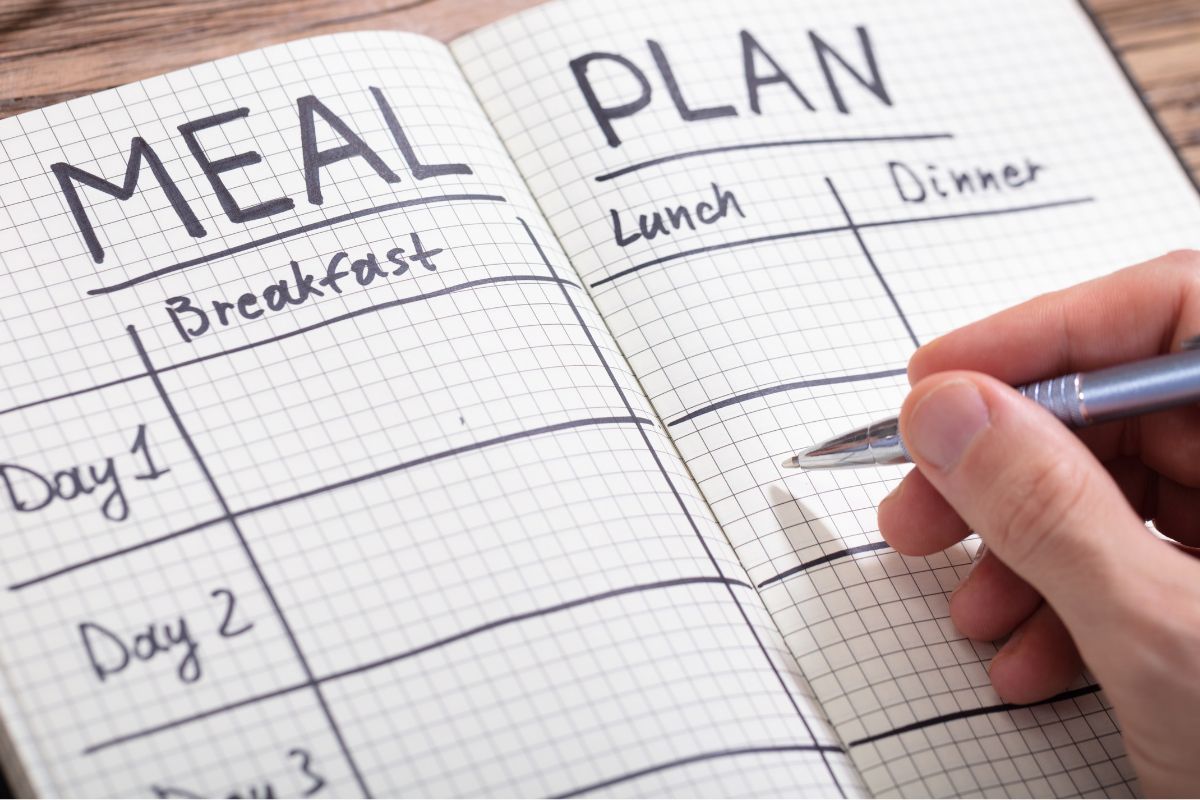 A picture of a meal plan. 