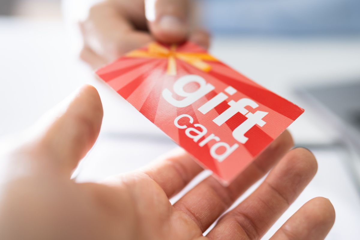 A picture of a gift card. 